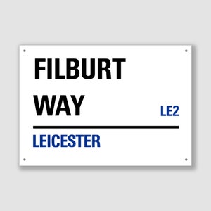 Leicester - Filburt Way, Segnale stradale, regalo Leicester, souvenir Leicester, ricordo Leicester, Leicester Road, regalo Filburt Way