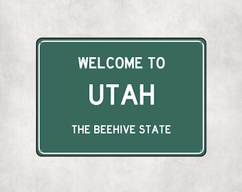Utah Metal Sign: Vintage-Style Beehive State Souvenir