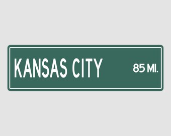 Spersonalizowany metalowy znak Kansas City: pamiątka w stylu vintage