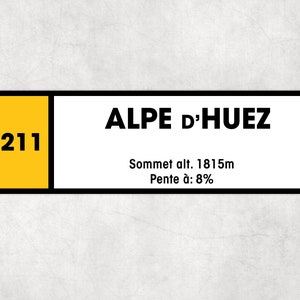 Alpe D&#39;Huez D211 - Vintage Style Tour de France Cycling Sign - Gift for Cyclist, cycling sign, metal sign, biking sign,