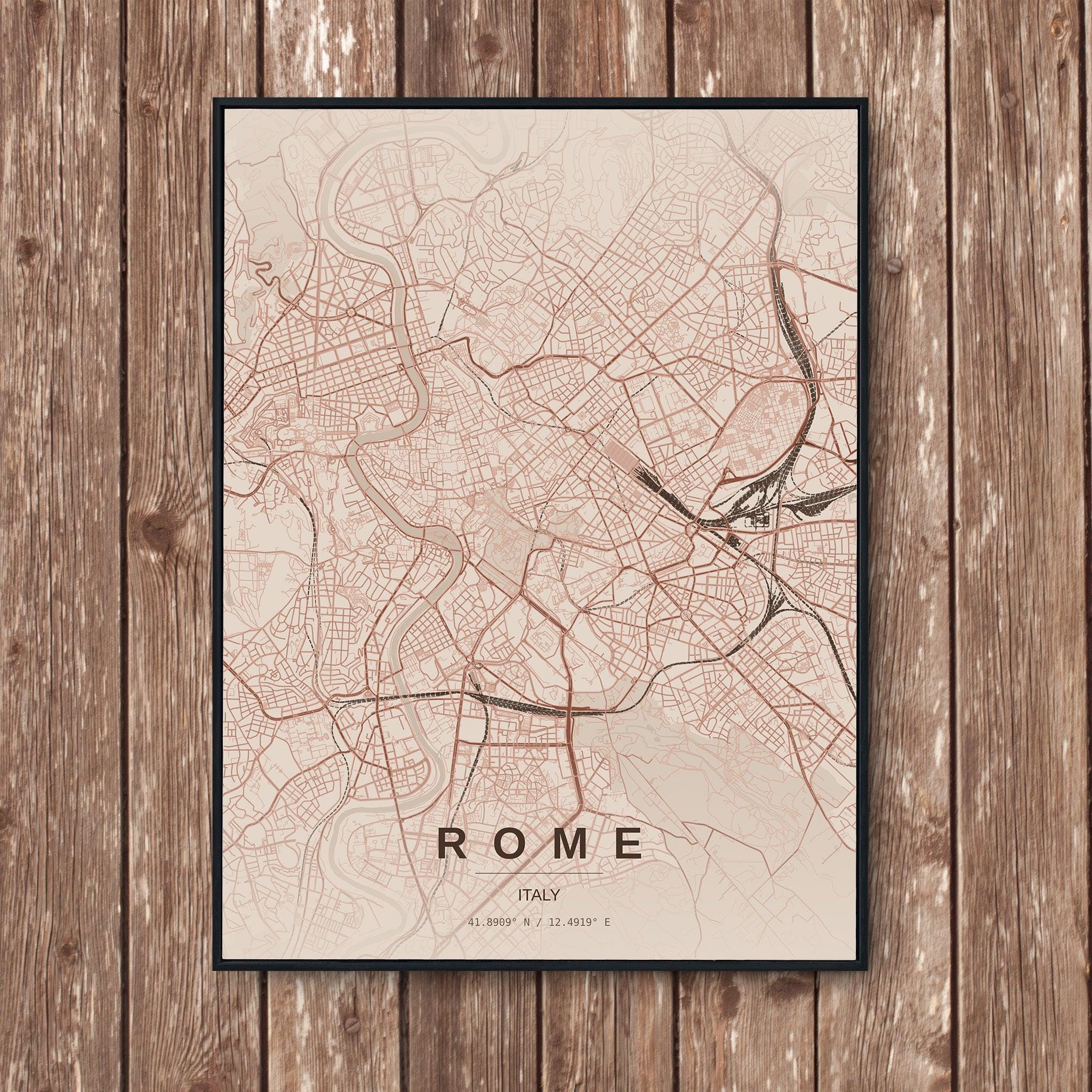 Colosseum, Rome Map Art Print - Etsy