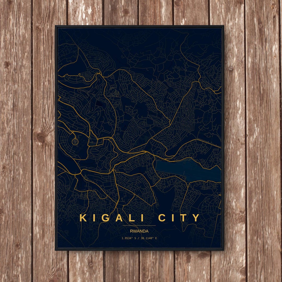 Kigali Map Art Print - Etsy Canada