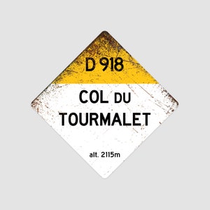 Col Du Tourmalet D918 - Vintage Style Tour de France Cycling Diamond Sign - Gift for Cyclist, cycling sign, metal sign, biking sign,