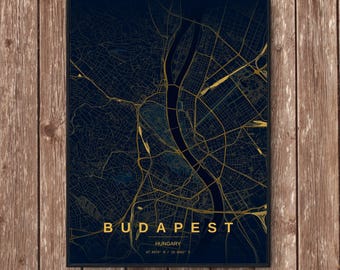 Budapest Map Art Print