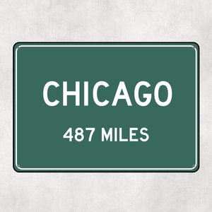 GEPERSONALISEERD CHICAGO Teken, Chicago City Distance Sign, Stad Chicago Gift, Chicago Gifts, Chicago Souvenir, Chicago Signs