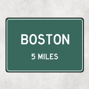 PERSONALIZED BOSTON Sign, Boston City Distance Sign, City of Boston Gift, Boston Gifts, Boston Souvenir, Boston Signs