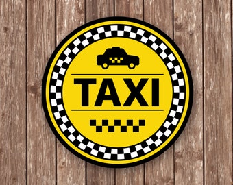 Taxi Metal Sign -  Dad's Taxi Service - Personal Taxi - Retro vintage taxi sign