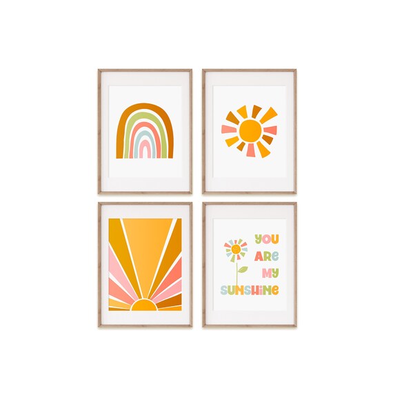 Sunshine Art You Are My Sunshine Wall Art Rainbow Print Etsy