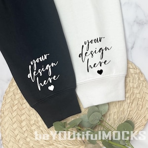 Sleeve Mockup Black and White, Black Sleeve Mockup, White Sleeve Mockup, Mr and Mrs Sleeve Mockup, Gildan Sleeve Mockup, Wedding Mockup
