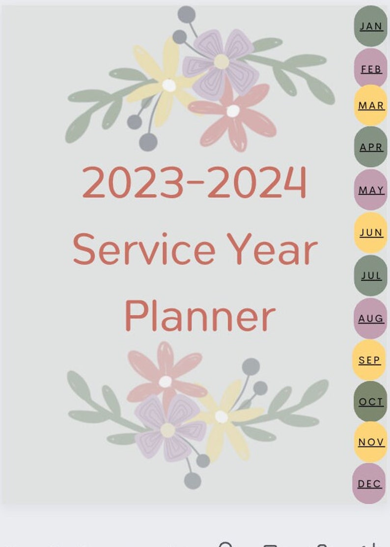20232024 JW Service Year Calendar Etsy