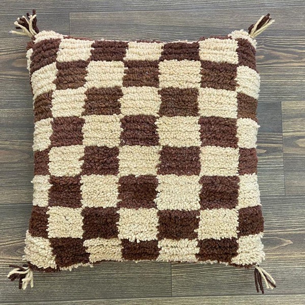 Squire Pillow, Moroccan Checkered Soft Pillow.