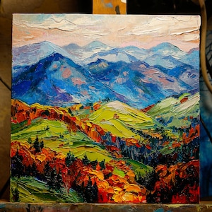 Wall Painting, Ukrainian Landscape, Painting Art, Relief Oil Painting, Ukrainian Mountains Landscape, Best Housewarming Gift, Birthday Gift