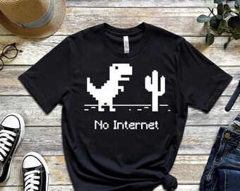 Funny Dinosaur & Cactus Print Men's T-Shirt