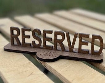 レストラン用の手作り RESERVED サイン | 予約済みテーブルサイン 