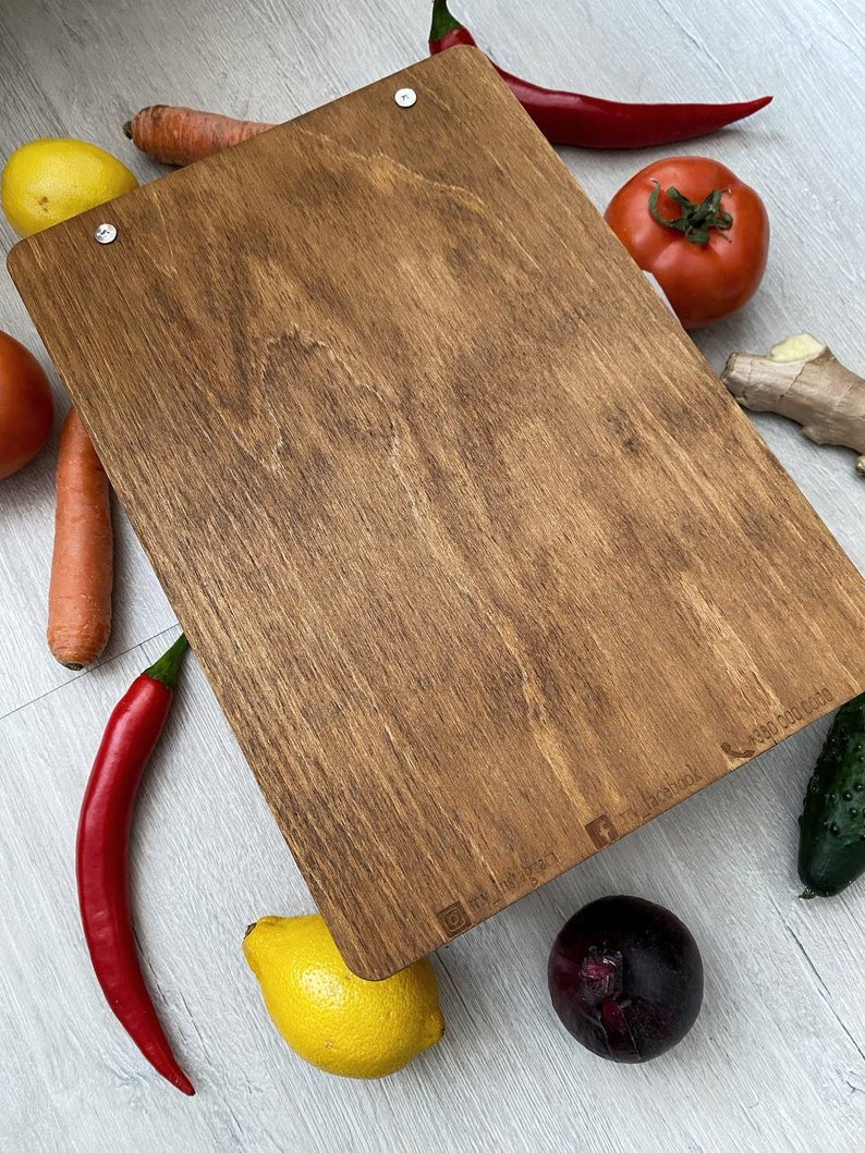 Handcrafted Wooden Menu Holder Menu for Restaurants, Cafes, Pubs