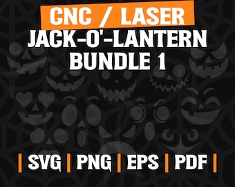 12 Jack-O-Lantern Face SVGs for CNC and Laser Cutting - Instant Download
