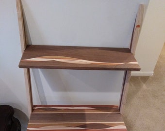 Leaning Shelf - Woven Walnut and Cherry