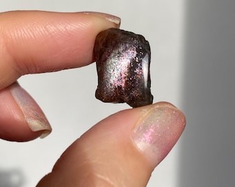 Mini Purple Haze Sunstone Slice From Tanzania | Natural Polished Crystal Slab With Strong Flash & Shimmer | Tanzanian Mineral Pocket Stone