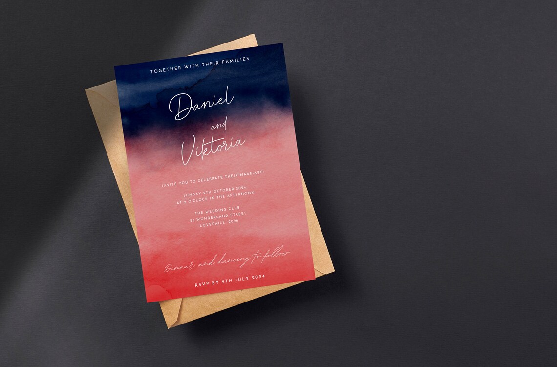 Dark Blue Red Watercolor Background Clipart Abstract - Etsy
