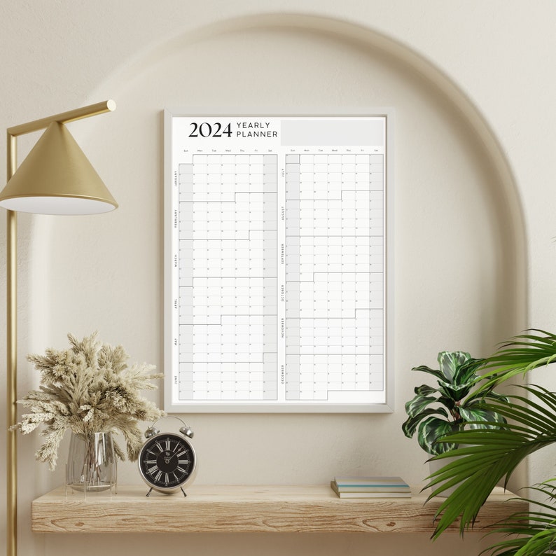 2024 Giant Wall Calendar Year at a Glance Plan Your Year Etsy