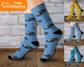 Minivan Camper, Van Life Socks, Unisex Gift, Gifts for Her, Gifts for Him, Stocking Stuffer, Gifts Under 20, Skoolie Style