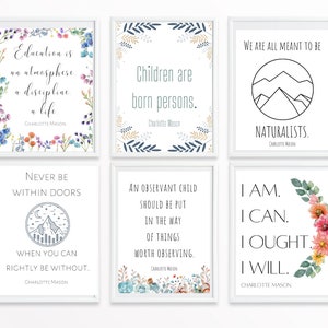 Charlotte Mason Quote, Digital Download, wall art, printable bundle, Charlotte Mason homeschool, homeschool printable, kids wall art, print