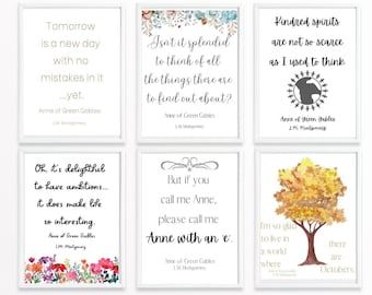 Anne of Green Gables Printable Bundle, Digital Download, Book Illustration, Anne of Green Gables quote, Wall art, Book quotes, Marilla print