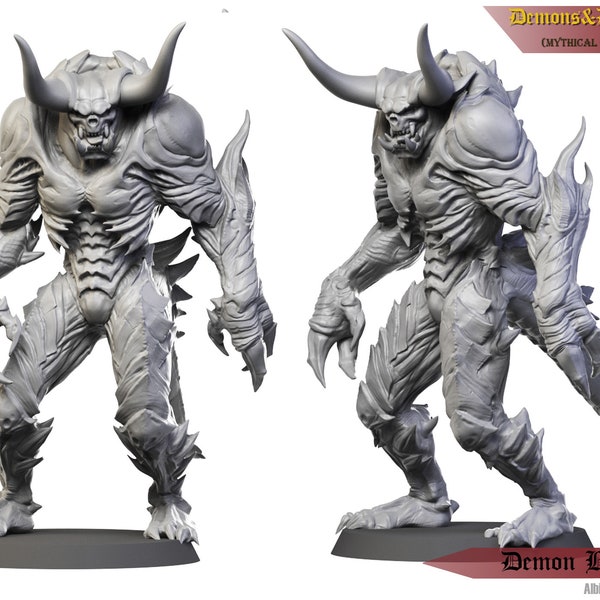 Demon brute - demon with axe - demon spawn // Demon faction // Demons & dragons // AlbinoRavenMini // DnD miniature // 3D printed