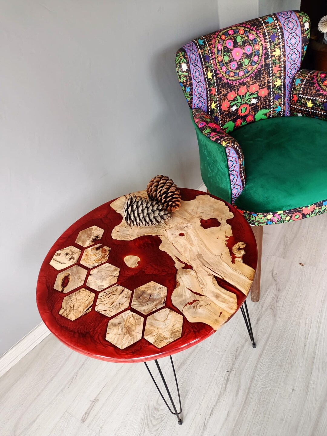 Epoksi Coffe Table Olive Epoksi Table Red Coffe Table Etsy