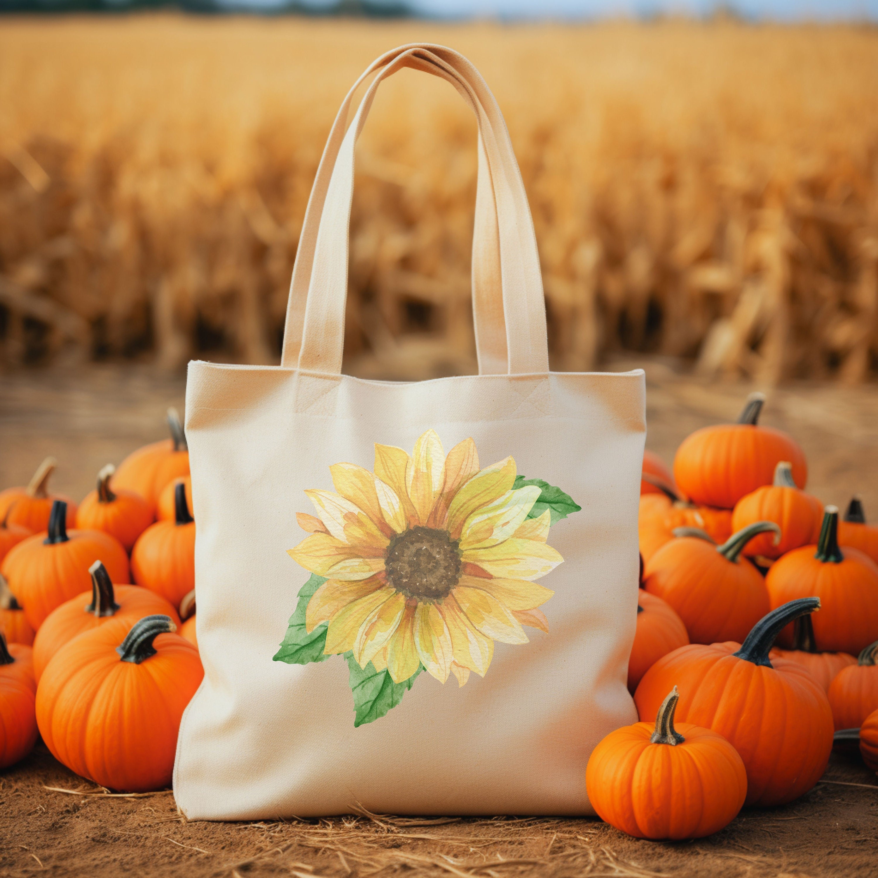 Sunflower Tote Bag, Fall Tote Bag, Autumn Women's Tote Bag, Cute Fall