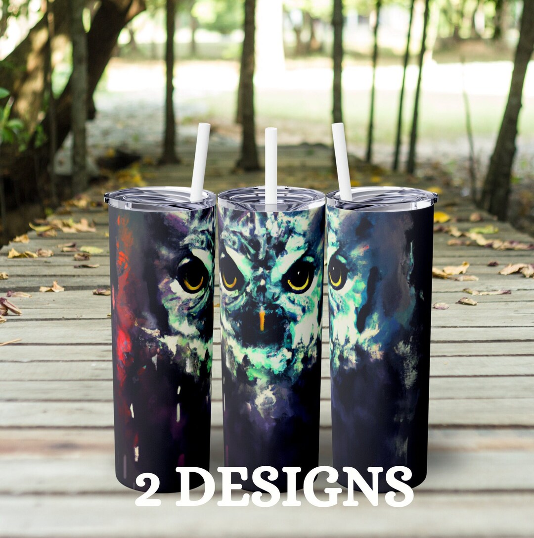 Owl 20 Oz. Skinny Tumbler With Straw Owl Insulated Tumbler Etsy