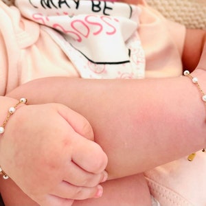 18K Gold Filled Baby Anklet Baby bracelet, Kids Anklet, Girls Anklet, Baptism Bracelet, Toddler Bracelet, Unisex Baby Bracelet, kids anklet