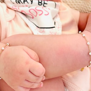 18K Gold Filled kids Bracelet, Birthstone Bracelet, Kids Bracelet, Girls Bracelet, Baptism Bracelet, Toddler Bracelet, Unisex Baby Bracelet