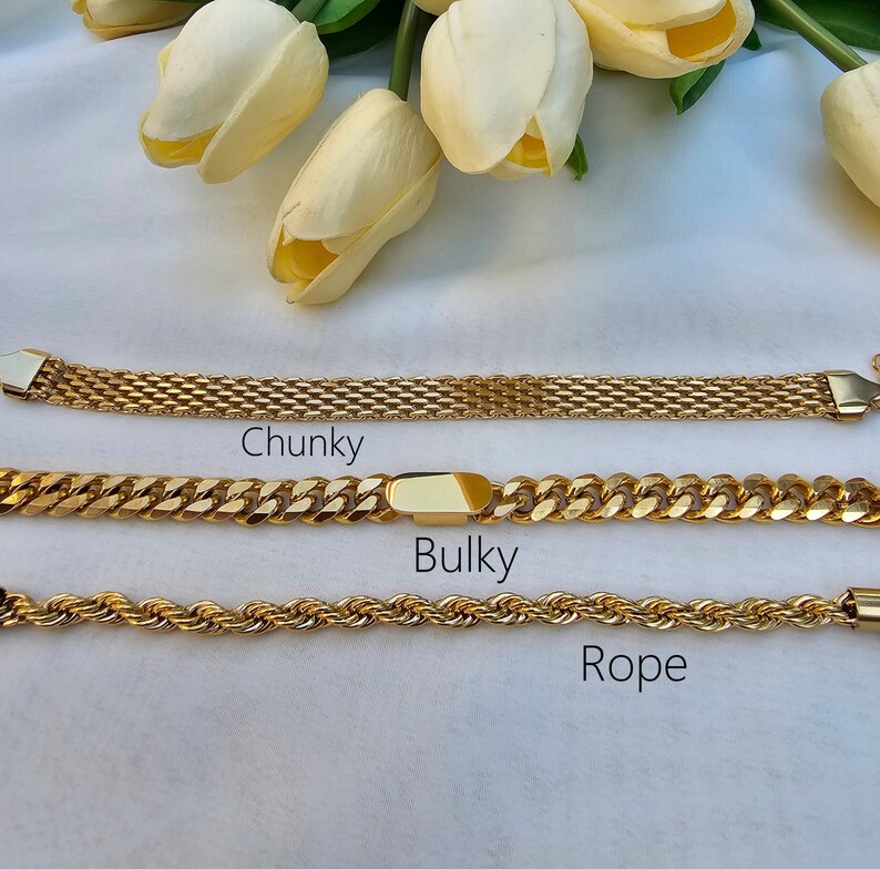 18K Gold Vintage Retro Mesh Bracelet, Stainless Steel Chain Bracelet, Jewelry Bracelet, Herringbone Chain, Women Men Gold Gift, Waterproof image 3