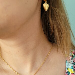 18K Gold Filled Gold Heart Locket Necklace Small Locket Big image 6