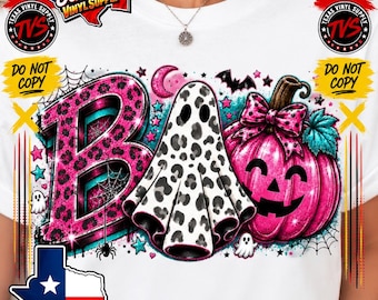 Boujee Boo Leopard Ghost, Halloween 300dpi PNG (Digital Download)