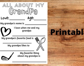 All About Grandpa Coloring Page