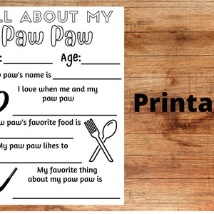 All About Paw Paw Coloring Page