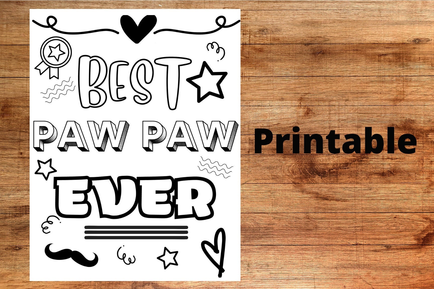 Best Paw Paw Ever Coloring Page Etsy
