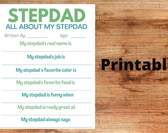 All About Stepdad Printable