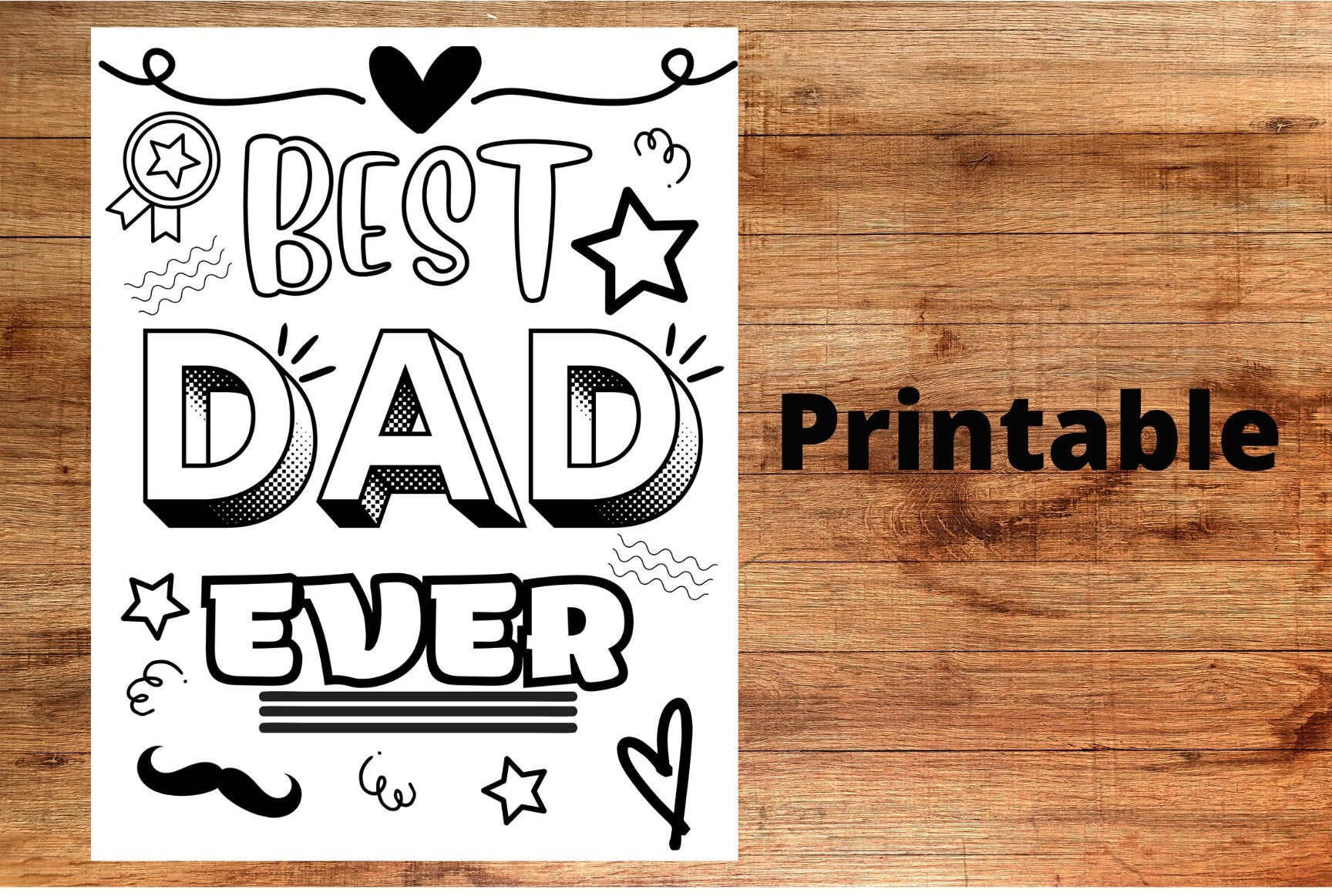 Best Dad Ever Coloring Page - Etsy