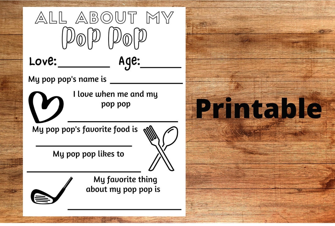 All About Pop Pop Coloring Page - Etsy