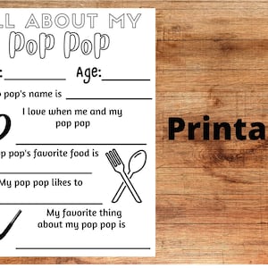 All About Pop Pop Coloring Page