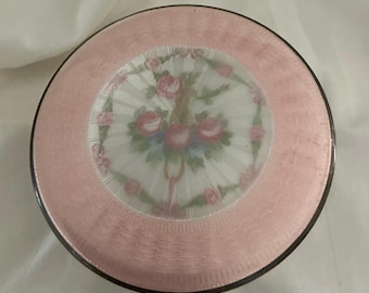 Enameled Powder Jar with Flowers