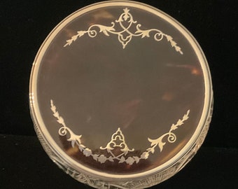 English Powder Jar with Tortoise Insert