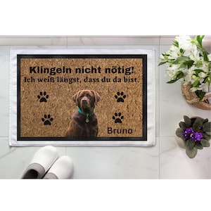 Personalized doormat with Labrador brown motif - A unique decoration for animal lovers - 60 x 40 cm