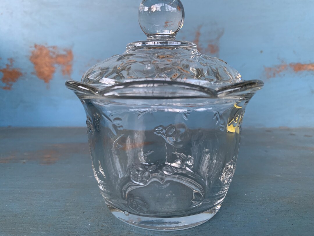 Vintage Anchor Hocking Savannah Pattern Sugar Bowl Etsy