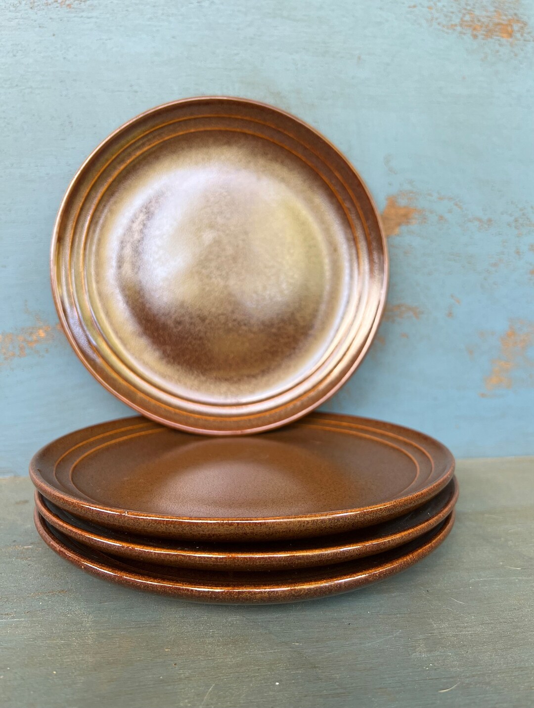 Vintage Monmouth Mojave Luncheon Plates Salad Plates Brown Etsy