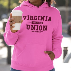 Virginia Union (Pink) - Vintage Virginia Union Panthers Apparel, Retro Virginia Union Tee, Virginia Union HBCU Hoodies & Sweatshirts