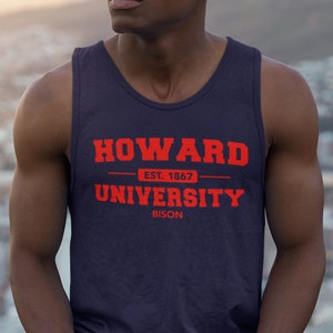 Howard University (Tank) Howard Alumni Tee, Howard Univ Shirt, Howard Merch, Howard HBCU Hoodies & Sweatshirts, Bison Tees, College Apparel
